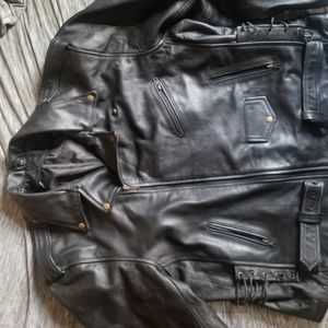 Genuine Leather Biker Jacket - Chest size 58